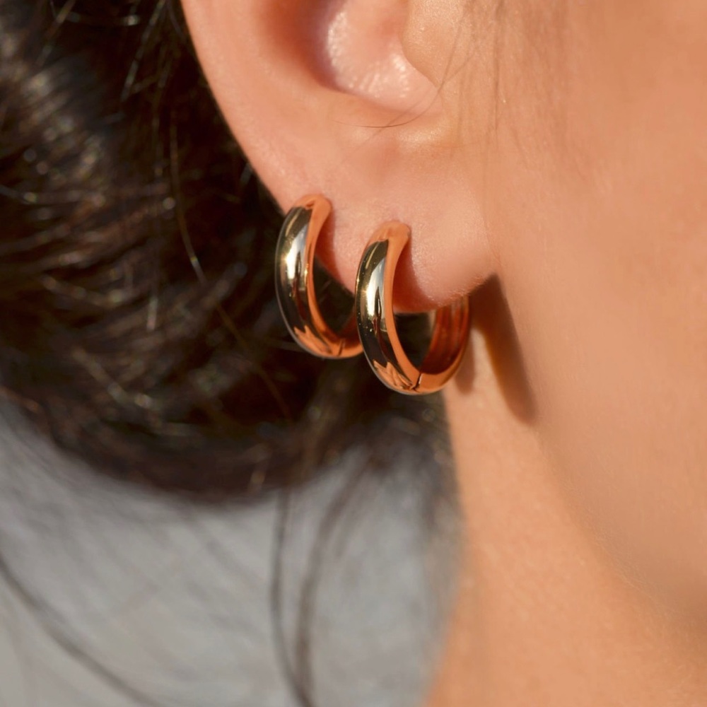 Hoop Earrings | 18K Gold Plated Water Resistant Dainty Jewelry